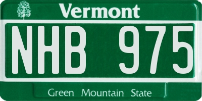 VT license plate NHB975