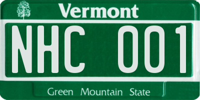 VT license plate NHC001