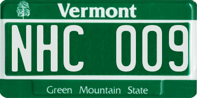 VT license plate NHC009