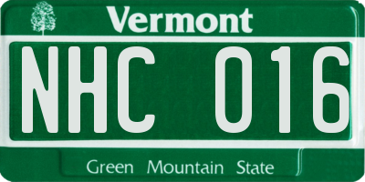 VT license plate NHC016