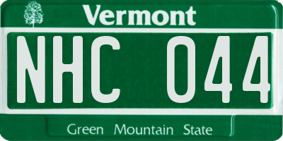 VT license plate NHC044
