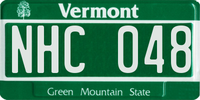VT license plate NHC048