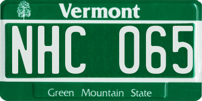 VT license plate NHC065