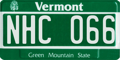 VT license plate NHC066