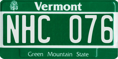 VT license plate NHC076