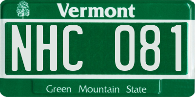VT license plate NHC081