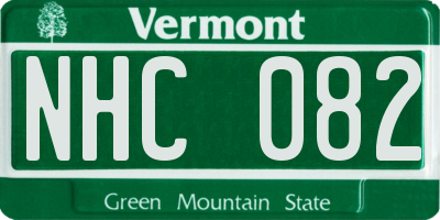 VT license plate NHC082