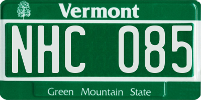 VT license plate NHC085