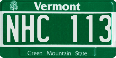 VT license plate NHC113