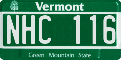 VT license plate NHC116