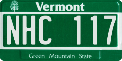 VT license plate NHC117