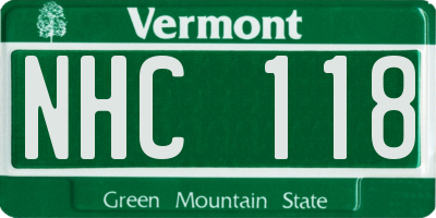 VT license plate NHC118