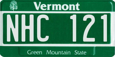 VT license plate NHC121