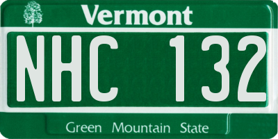 VT license plate NHC132