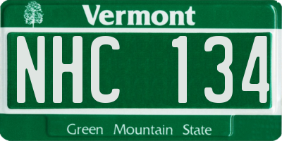 VT license plate NHC134