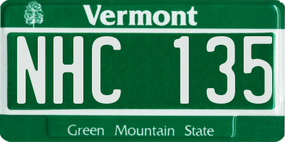 VT license plate NHC135