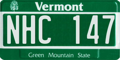 VT license plate NHC147