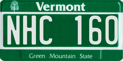 VT license plate NHC160