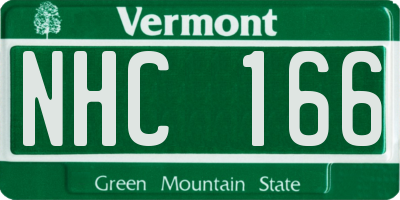 VT license plate NHC166