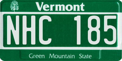 VT license plate NHC185