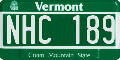 VT license plate NHC189
