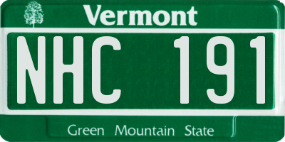 VT license plate NHC191
