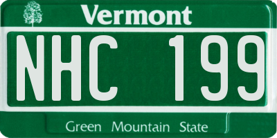 VT license plate NHC199