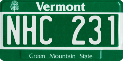 VT license plate NHC231