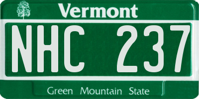 VT license plate NHC237