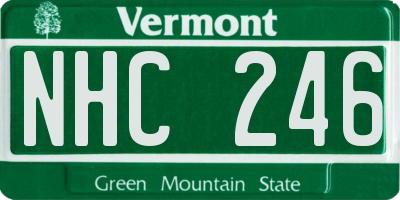 VT license plate NHC246