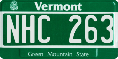 VT license plate NHC263