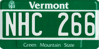 VT license plate NHC266