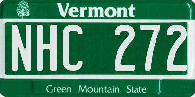 VT license plate NHC272