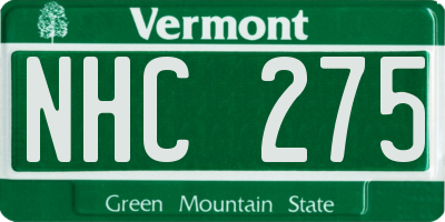 VT license plate NHC275