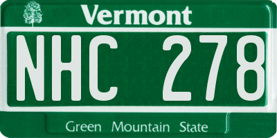 VT license plate NHC278