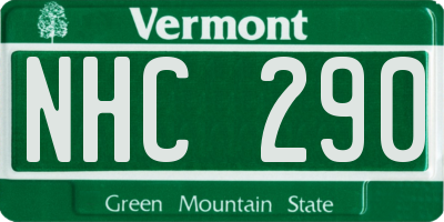 VT license plate NHC290
