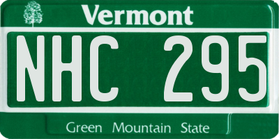 VT license plate NHC295