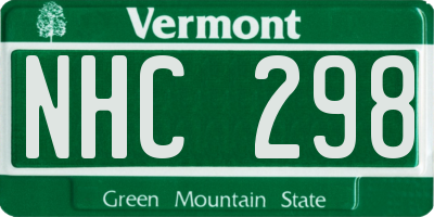 VT license plate NHC298