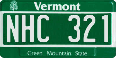 VT license plate NHC321