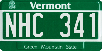 VT license plate NHC341