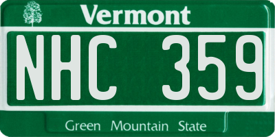 VT license plate NHC359