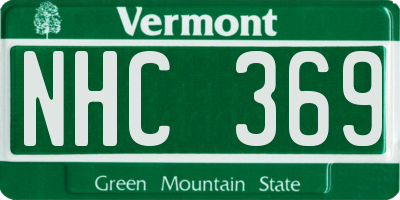 VT license plate NHC369