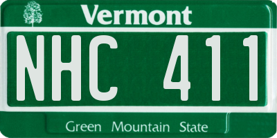 VT license plate NHC411