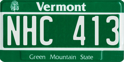 VT license plate NHC413