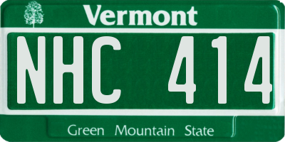 VT license plate NHC414