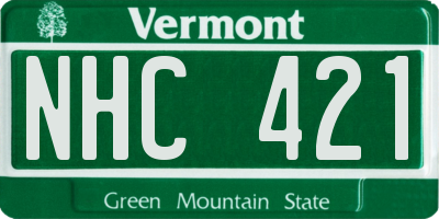 VT license plate NHC421