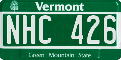 VT license plate NHC426