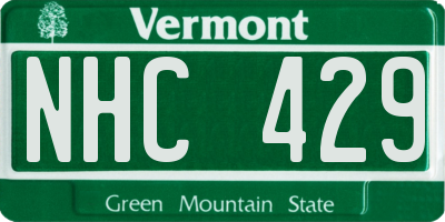 VT license plate NHC429