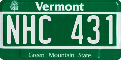 VT license plate NHC431