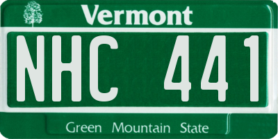 VT license plate NHC441